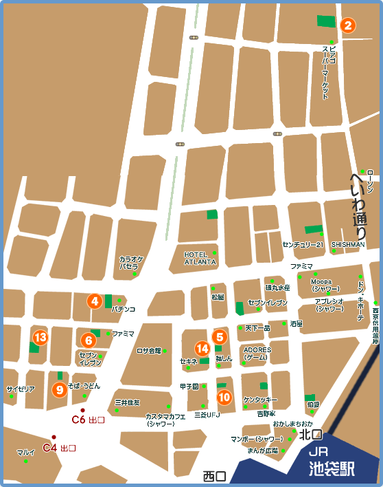 池袋駅西口地図