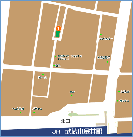 武蔵小金井駅マップ