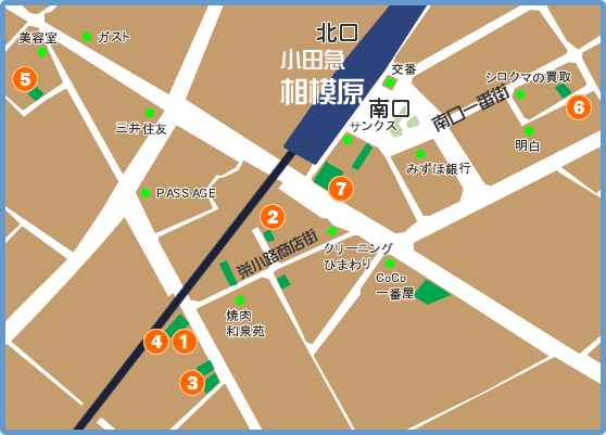小田急相模原にあるピンサロ店マップ