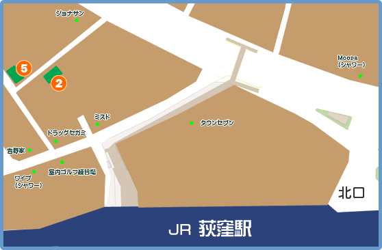 荻窪駅北口にあるピンサロ店マップ